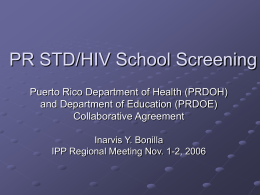 PR STD/HIV School Screening