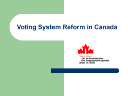 Voting System Reform in Canada