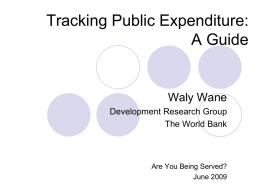 Public Expenditure Tracking Surveys
