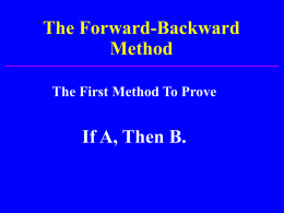 The Forward-Backward Method