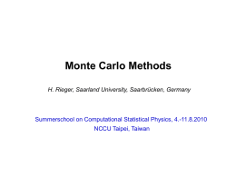 Monte Carlo Methods - uni