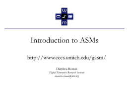 Introduction to ASMs