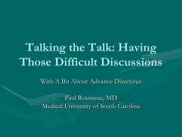 Talking the Talk: Having Those Difficult Discussions