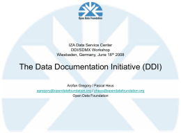 IZA Data Service Center DDI/SDMX Workshop Wiesbaden