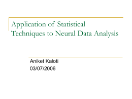 Application of Statistical Signal Processing Techniques to