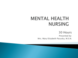 MENTAL HEALTH NURSING - Wilkes