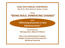 Affirming diversity in Arts Administration”