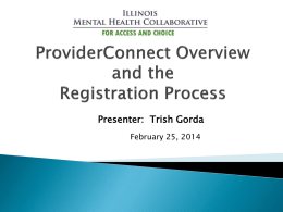 ProviderConnect - Illinois Mental Health Collaborative