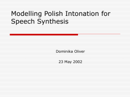 Modelling Polish Intonation - uni