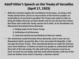 Adolf Hitler’s Speech on the Treaty of Versailles (April