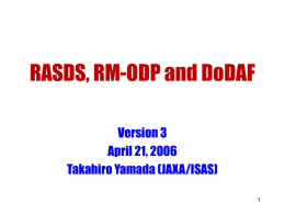 RASDS, DODAF and RMODP