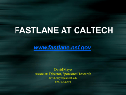 FASTLANE AT CALTECH