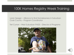 100K Homes Registry Week Training