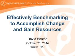 Effectively Benchmarking to Accomplish Change and Gain