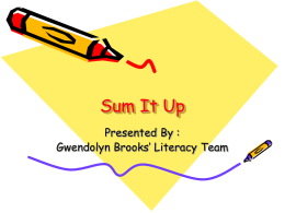 Sum It Up - Instructional Resources for Reading Teachers