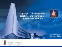 Copyright and UP - Department of Library Services