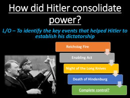 How did Hitler set up a dictatorship?