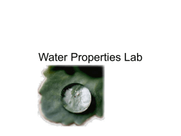 Water Properties Lab - Hudson City School District