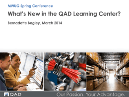 What’s New in the QAD Learning Center?