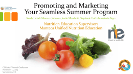 Powerpoint CSNA - School Nutrition and Fitness