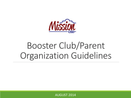 Booster Club/Parent Organization Guidelines