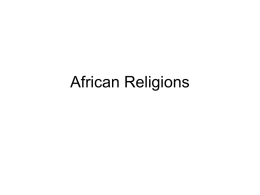 African Religions - Montgomery Township School District
