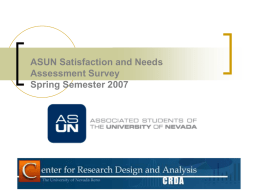 ASUN Satisfaction and Needs Assessment Survey Spring