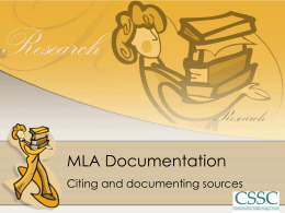 MLA Documentation - Valencia College