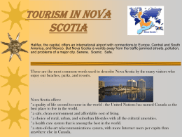 Tourism in Nova Scotia - Queen Elizabeth High School