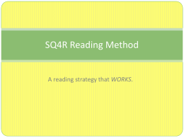 SQ4R Reading Method - Northern Michigan University