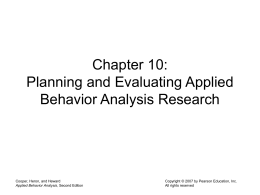 Chapter 7 Analyzing Behavior Change