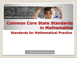 Standards of Mathematical Practice