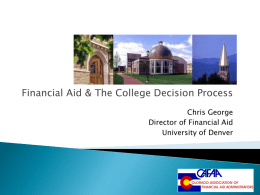 Fin Aid 101 - University of Denver