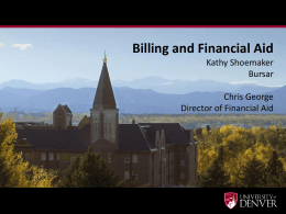Discoveries 2012 - Billing and Financial Aid