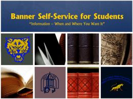 Using Banner Self-Service for Students
