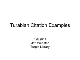 Turabian Instruction - Dallas Theological Seminary