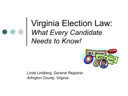 Virginia Election Law: What Candidates Need to Know!