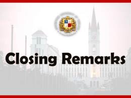 Closing Remarks - Assumption University
