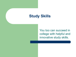 Study Skills - Nicholls State University