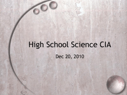Middle School CIA - New Haven Science