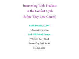 Intervening with Students in the Conflict Cycle Before