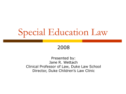 Special Education Law - Duke University School of Law