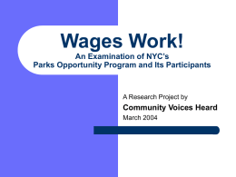 Wages Work! An Examination of NYC’s Parks Opportunity