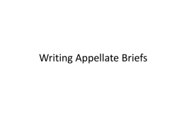 Writing Appellate Briefs: