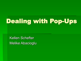 Dealing with Pop-Ups - Stanford Computer Science