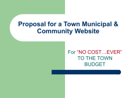 Proposal for a Town Municipal & Community Website