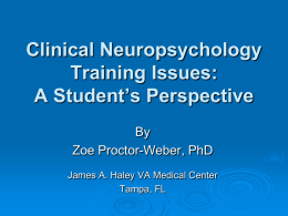 Clinical Neuropsychology Training Issues: A Students’s