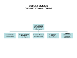 BUDGET DIVISION ORGANIZATIONAL CHART