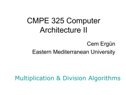 EE 335 Computer Architecture