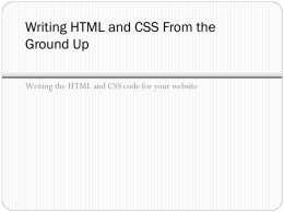 HLML, XHTML and CSS - Colorado State University Extension